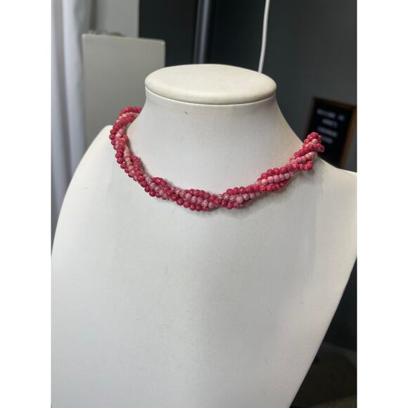 set of two pair 1980s wrap beads lighter and darker shades of pink mauve - Picture 11 of 16